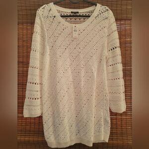 Talbots Crochet Knit Top, Medium Petite New With Tags Perfect Condition
